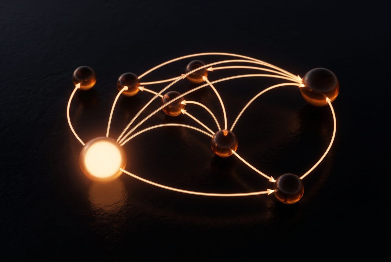 Directed state graph with one active node